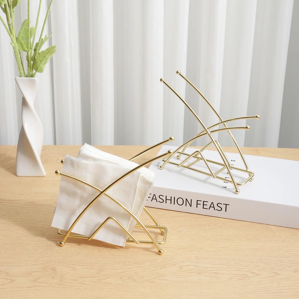 1/2pcs-Napkin Holder Metal Paper Stand Tissue Dispenser Luxury Retro Table Decoration Freestanding Home Decor