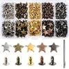 200 Metall-Stern-Nietensets: Doppelseitige Pentagram-Nieten für Kleidung & Accessoires