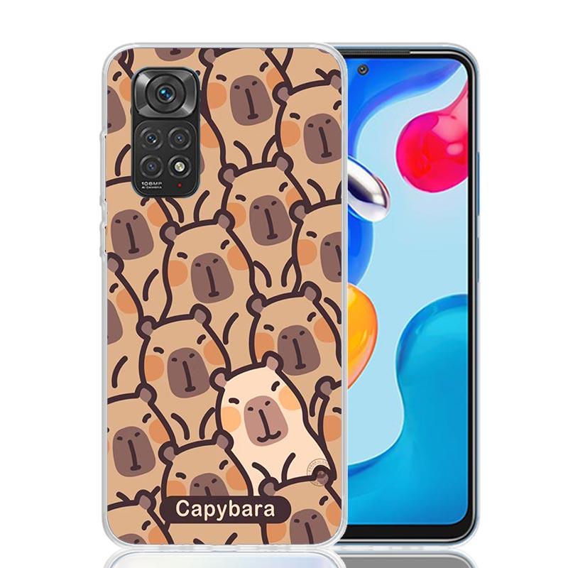 Funny Capybara Cartoon Animal Phone Case For Xiaomi Redmi Note 13 14 15 Pro Plus 12S 12 14S 11S 11E 10 10S 11 11T 5G 4G Cover Co