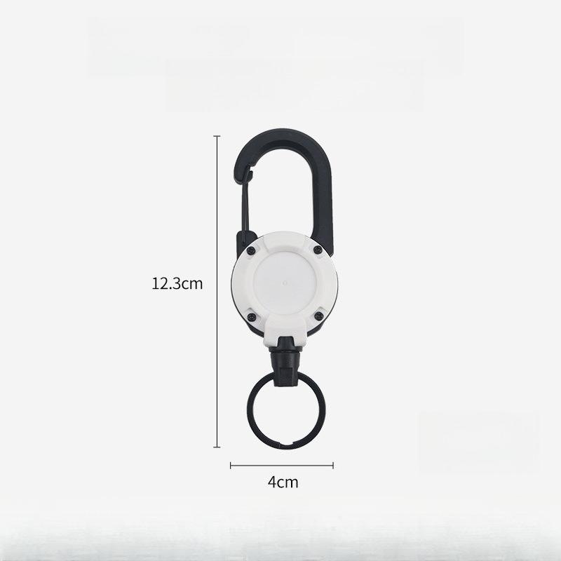 Outdoor Camping Tactics Easy To Pull Buckle Telescopic Buckle Steel Wire Rope Multifunctional Keychain Camping Rebound Anti Loss Rope Easy To Pull