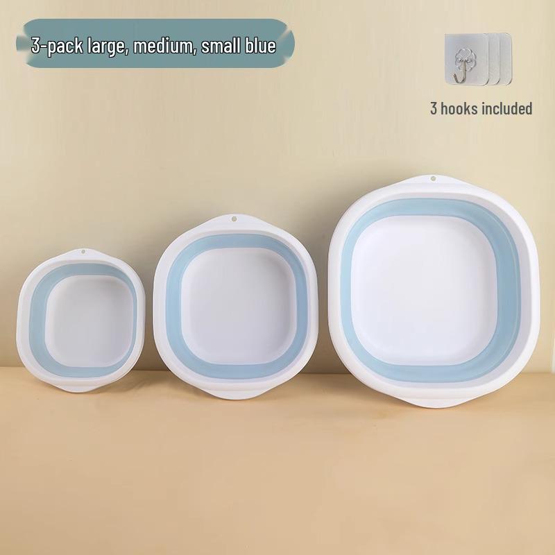 Foldable Portable Washbasin for Travel, Laundry, and Dorm Use - Large and Small Sizes