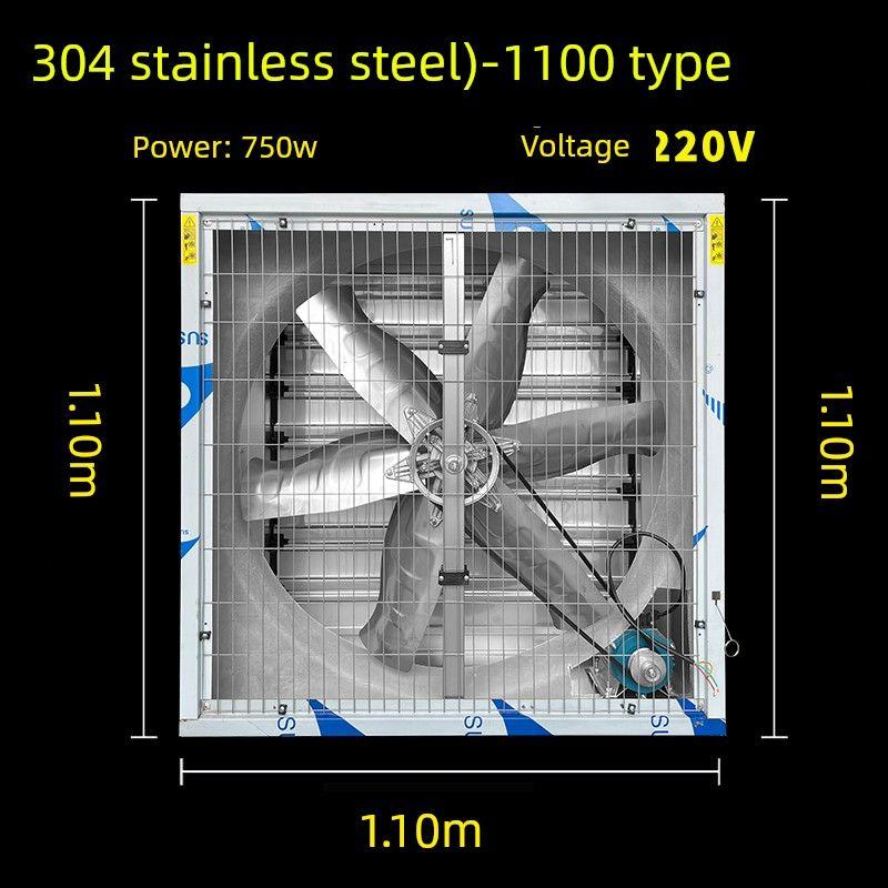 304 Stainless Steel Negative Pressure Fan Industrial Exhaust Fan Farm Ventilation Fan Workshop Factory Powerful Exhaust Fan