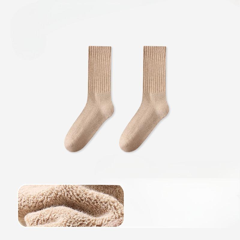 Men's Autumn and Winter Thick Hair Ring Warm Sweat Absorption Deodorizing 10A Class Antibacterial Towel Bottom Mid Tube Socks