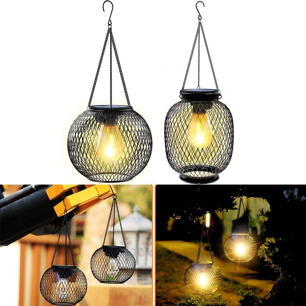 

2шт круглые овальные подвесные солнечные фонари металлические светодиодные садовые фонари сад двор патио