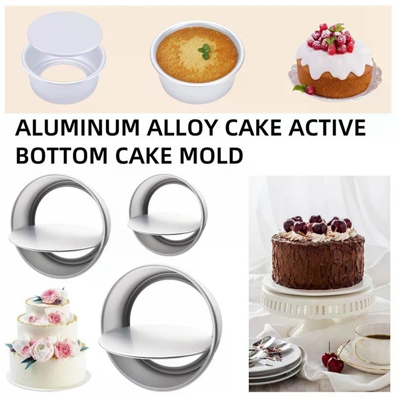 1pc Cake Mould Aluminum Alloy Round Pudding Cheesecake Mold Cake Mold Baking Mould With Removable Bottom Cake Mold Kitchen Tools