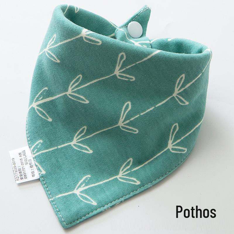 Pure Cotton Baby Drool Bib: Double-Layer Triangle Scarf with Snap Closure, Anti-Spit Up for Newborns