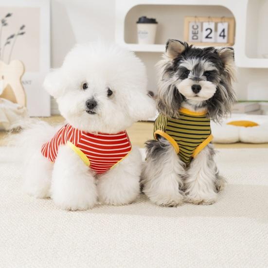 Striped Dog Tee Shirt Breathable Summer Puppy T-Shirt Stylish Loose Dog Tee for Small Dogs Schnauzer Bichon Frise