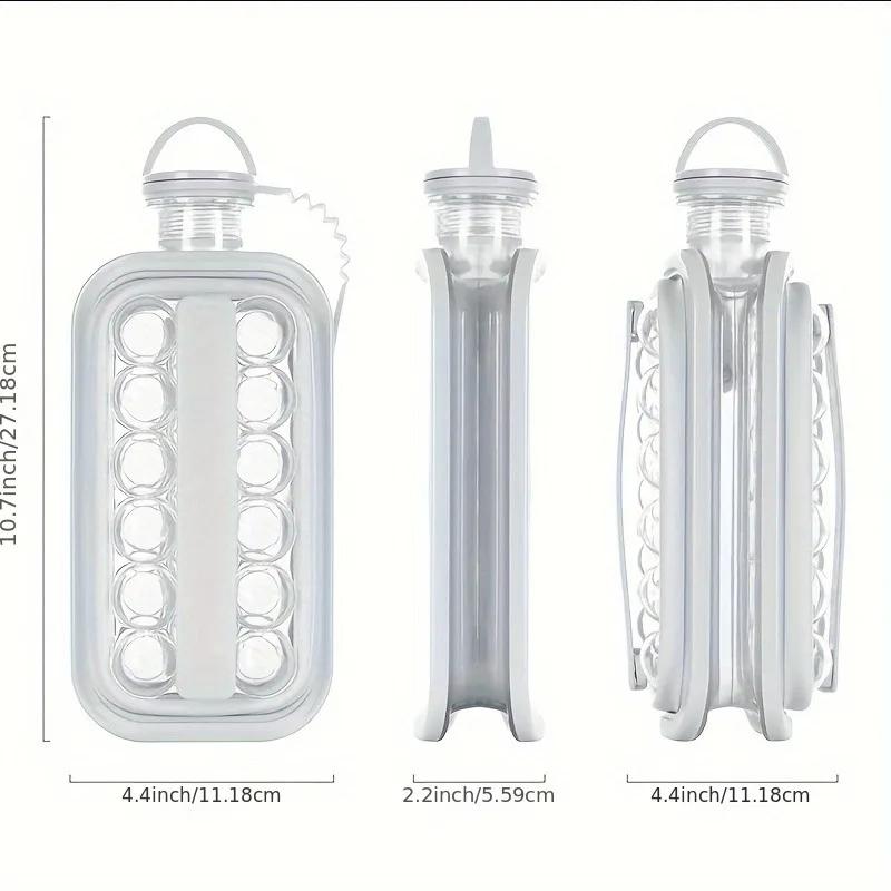 Ice Grid Mold,High Capacity Folding Ice Maker Water Bottle ,2 In 1 Ice Cube Tray, Grid Pot, Ice Ball, Ice Block,Ice Hockey Maker