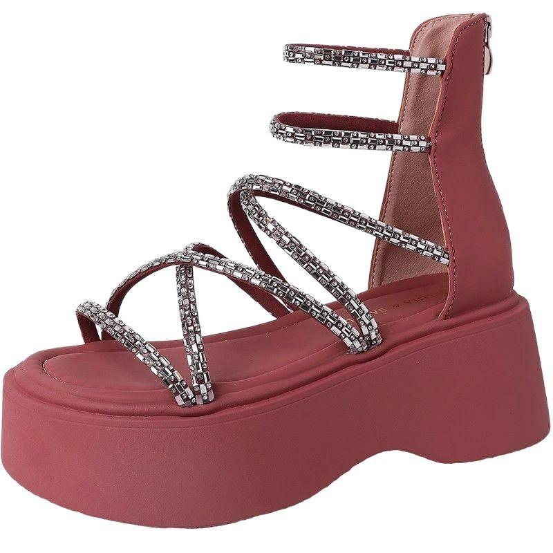 Fashion Women's Sandals Summer 2025 Luxury Platform Shoes Comfortable Fashion Roman Sandals With Round Heads And Casual Platform Shoes