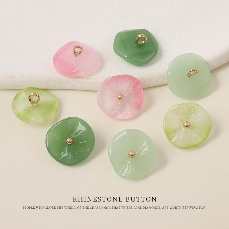 5 buc Butoni de Sticlă Stil Național Frunză de Lotus Cheongsam Chinezesc Hanfu Cămașă Butoni Decorativi Pulover Cardigan Butoni Mici Proaspeți