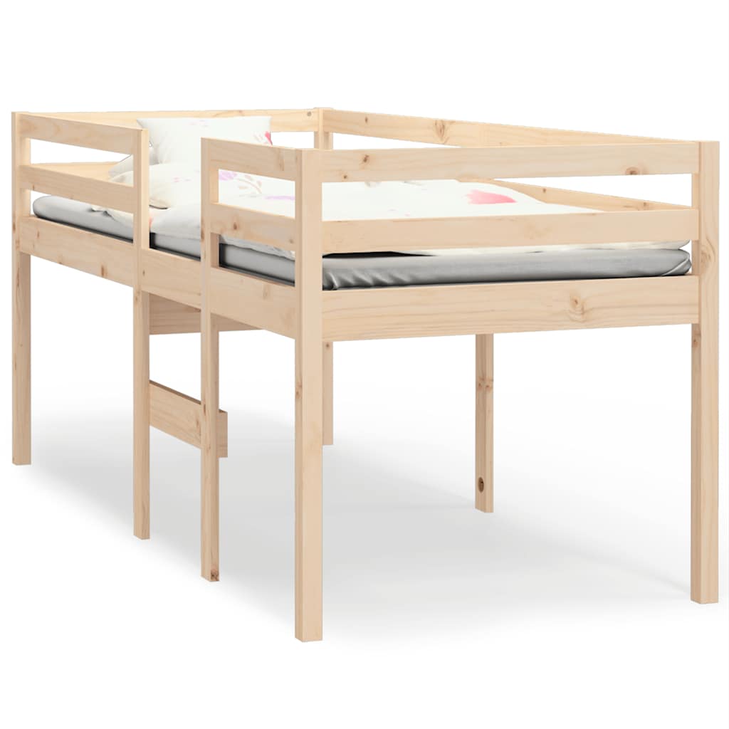 Vidaxl Letto Alto, 80X200 Cm, Legno Massello di Pino