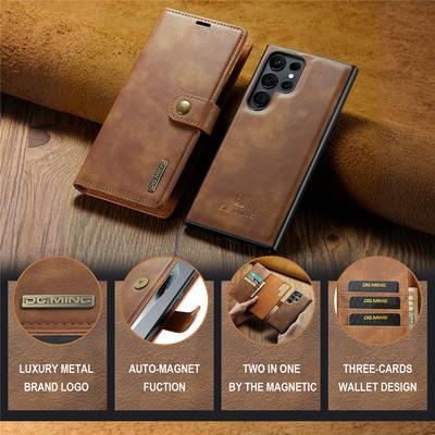 2 In 1 Detachable Leather Case For Samsung Galaxy S25 S24 Ultra S23 S22 Plus S21 Note 20 Magnetic Wallet Cards Slot Cover