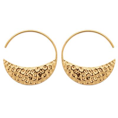 [Q4174] - Gold Plated 'Cleapatra' Hoop Earrings - 27 Mm - 27x9 Mm