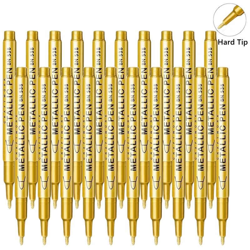 1/10/50Pcs Art Writing Gold Silver White Metallic Paint Pen Set Brush Tip Marker Pen Acrylic Paint Markers Stationery Supplies