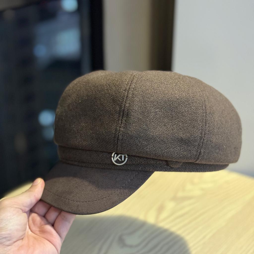 Women's Autumn and Winter Korean Style Versatile Duck Beret British Style Face Showing Newsboy Hat Trend