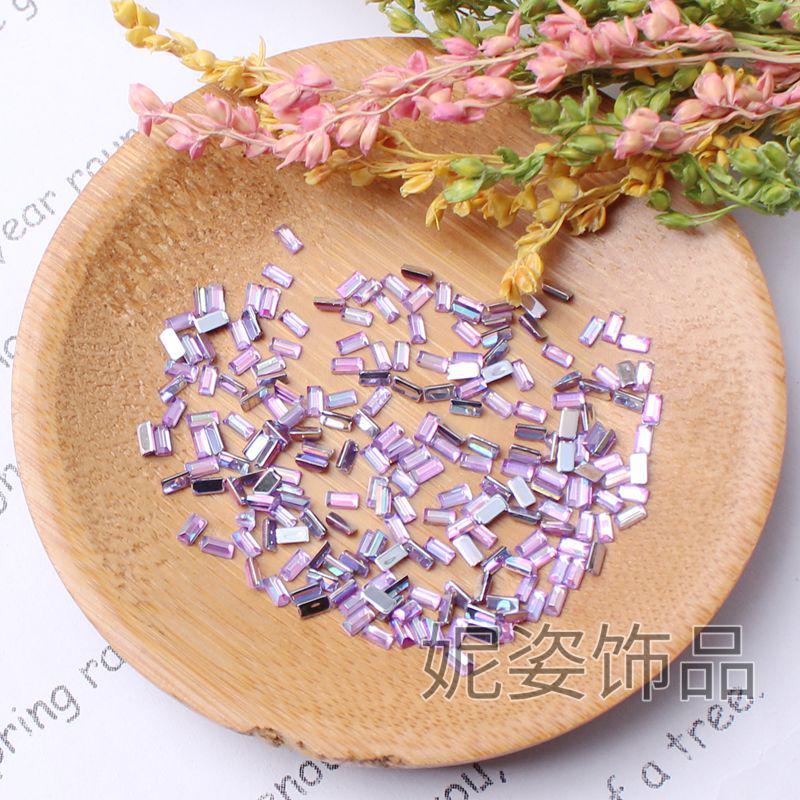 AB Color Rectangle Acrylic Nail Art Rhinestones (2x4 Mm) – Beauty Accessories
