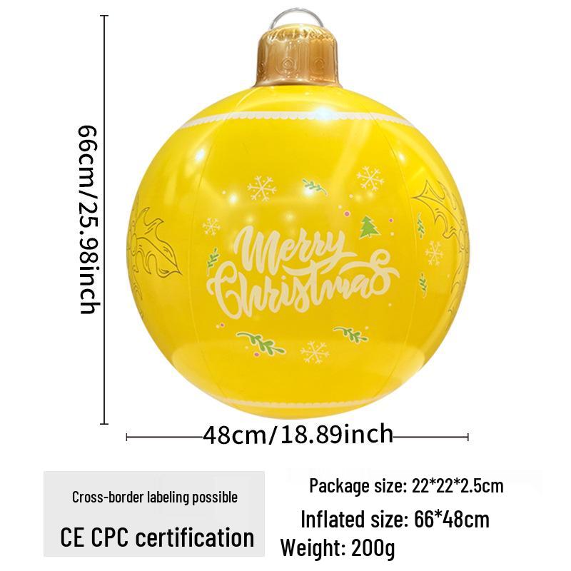 Eco-Friendly PVC Cartoon Inflatable Christmas Ball for Indoor Courtyard Decor
