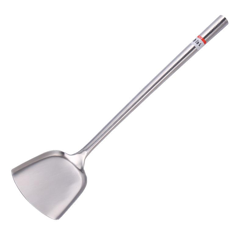 Spatel i rustfritt stål, Kokespatel, Kokkeskje, Helt stål Fortykket og Forlenget Spatel og Skje, Non-stick Pan Fortykket og Non-stick