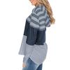 Loose Fit Color Block Long Sleeve Pullover Hoodie For Women