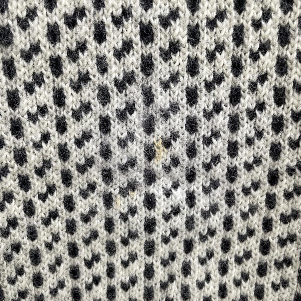 LLBean ~80's Ivory Bi-color Eye-Pulled Oversized Knit Tops L IvoryUsed