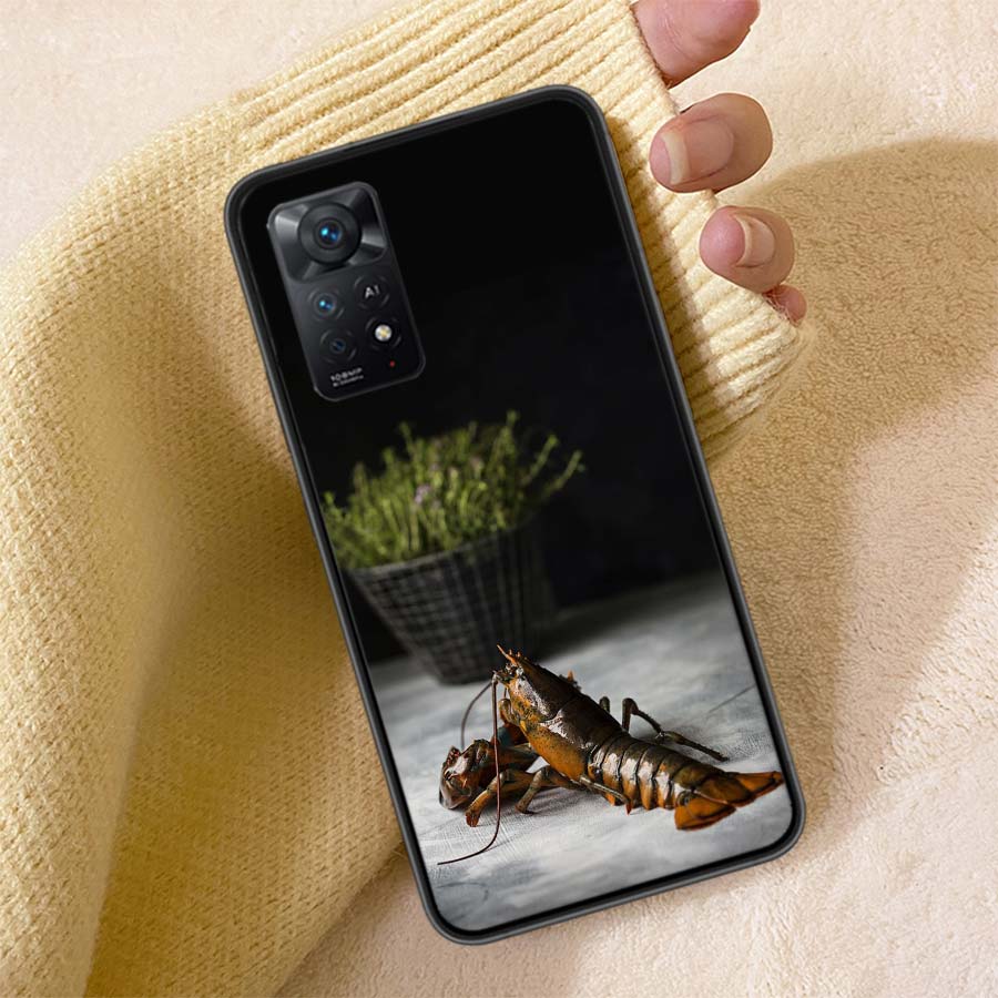 Live Lobster Phone Case For Redmi Note 13 14 15 Pro Plus 12 13C 12C 15C 9 10 10C 9T 9C 9A TPU Soft Cover Clear Cell Cases Shockp