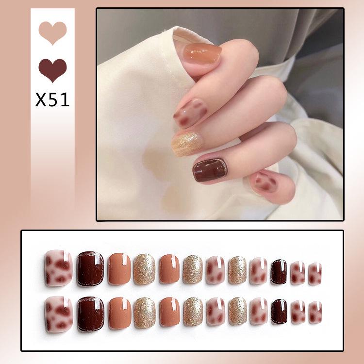 24-Piece French Style Detachable Nail Art Set with Stickers