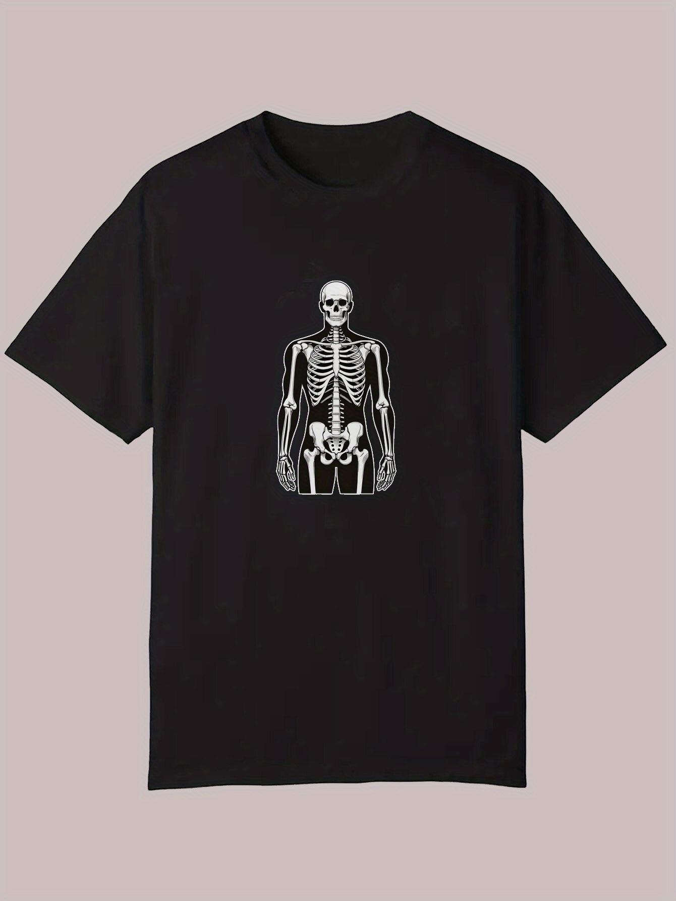 Casual Summer Graphic T-shirt - Skeleton Design XXXXL