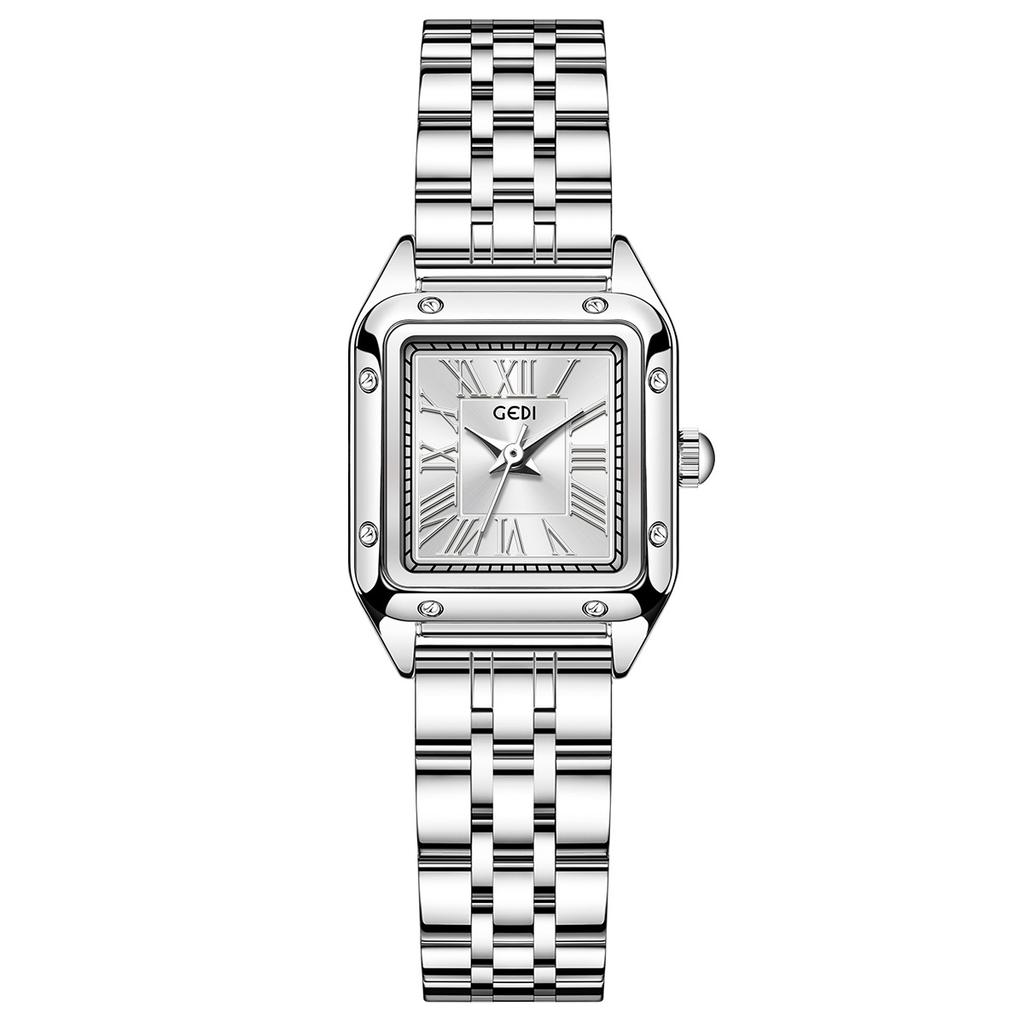Exquisite Small Square Plate Light Luxury High-Value Steel Belt Women'S Watch Niche High-End Women'S Quartz Watch