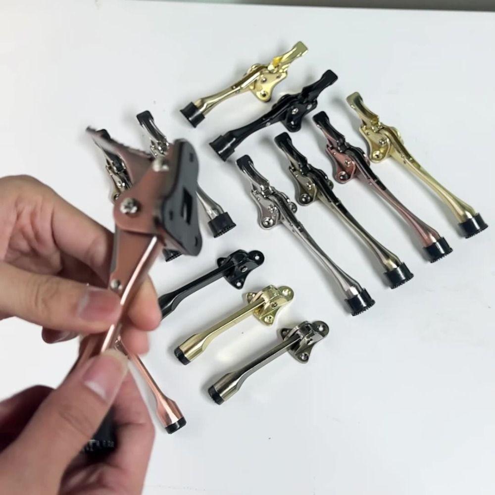 Heavy Duty Zinc Alloy Door Stopper Adjustable Durable Wall Mounted Door Holder Easy Install Pedal Anti Collision Door Stopper