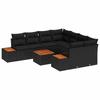 Set Divano da Giardino 9 Pezzi con Cuscini Polyrattan Nero