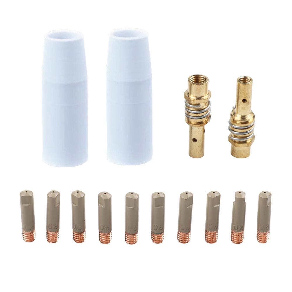 14PCS For 15AK For Mig Coated Welding Nozzle European Airless Protective Nozzle Thick Pottery Material Reduces Replacement