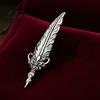 Accessorio da bavero da uomo 1/2 pezzi Spilla con piuma vintage per uomo, Gioielli in lega color argento, Spilla decorativa retrò per colletto di camicia, Badge decorativo per abiti, borse, cappelli, sciarpe, abiti