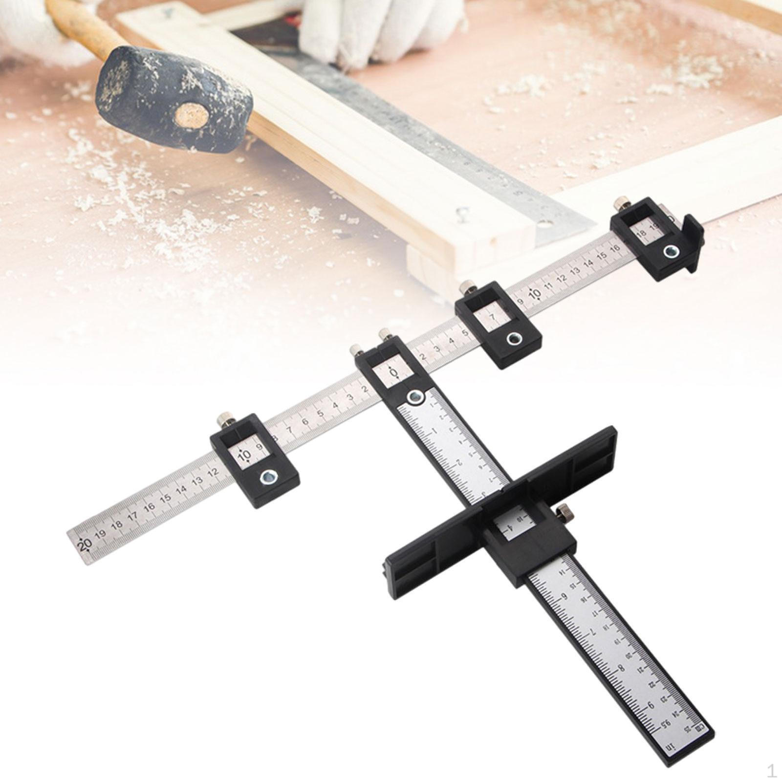 

Фурнитура шкафа Локатор пуансона Установка направляющей для сверла Регулируемый шаблон Деревянные дюбеля чёрный