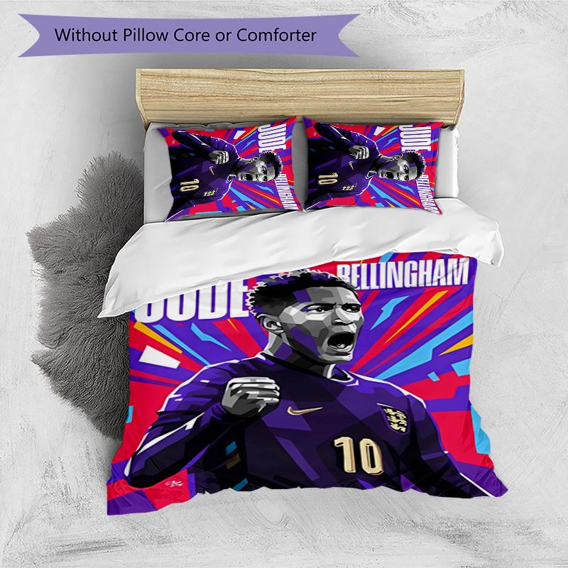 3pcs Kylian Mbappé Pattern Bedding Set Duvet Cover Set Includes Duvet Cover &pillowcases,perfect All Season Bedroom Decoration&gift