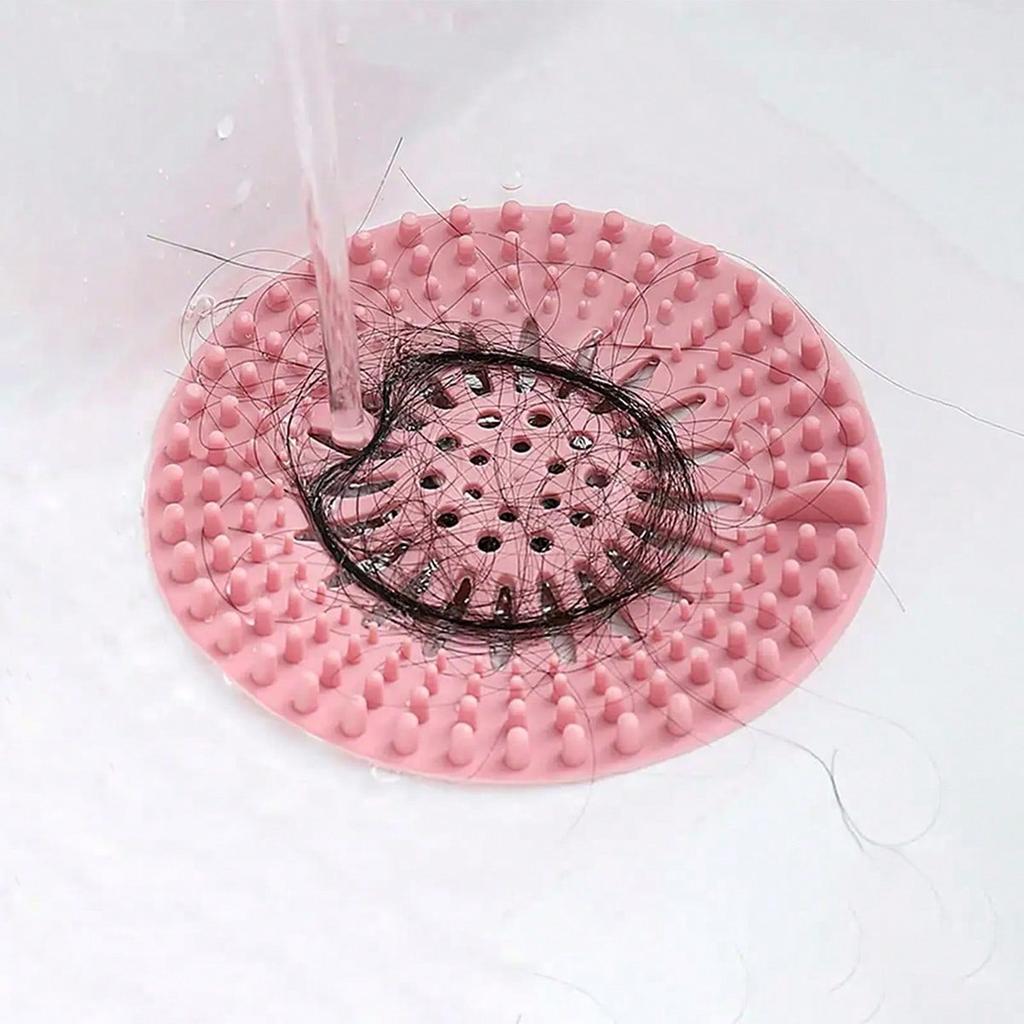 New Arrival Shower Drain Hair Collector And Kitchen Sink Strainer - Reusable Silicone Mesh Strainer With Suction Cup/Non-Design