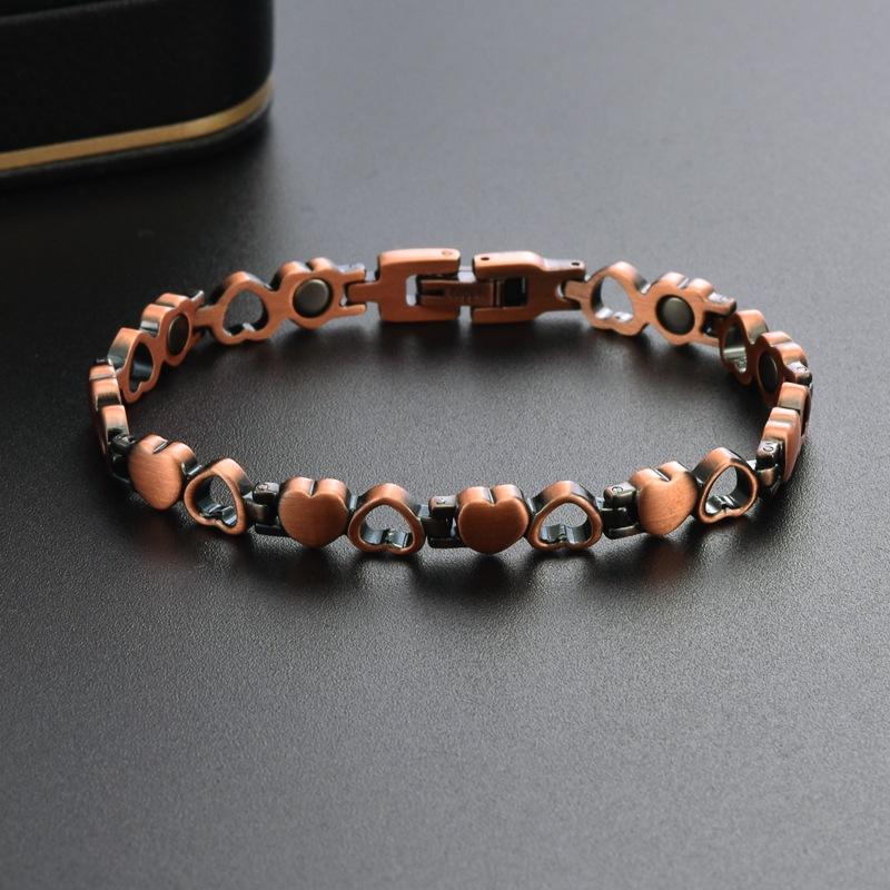 Red Copper Love Bracelet Fashionable and Versatile Women's Magnetic Therapy Detachable Bracelet Energy Hand Jewelry