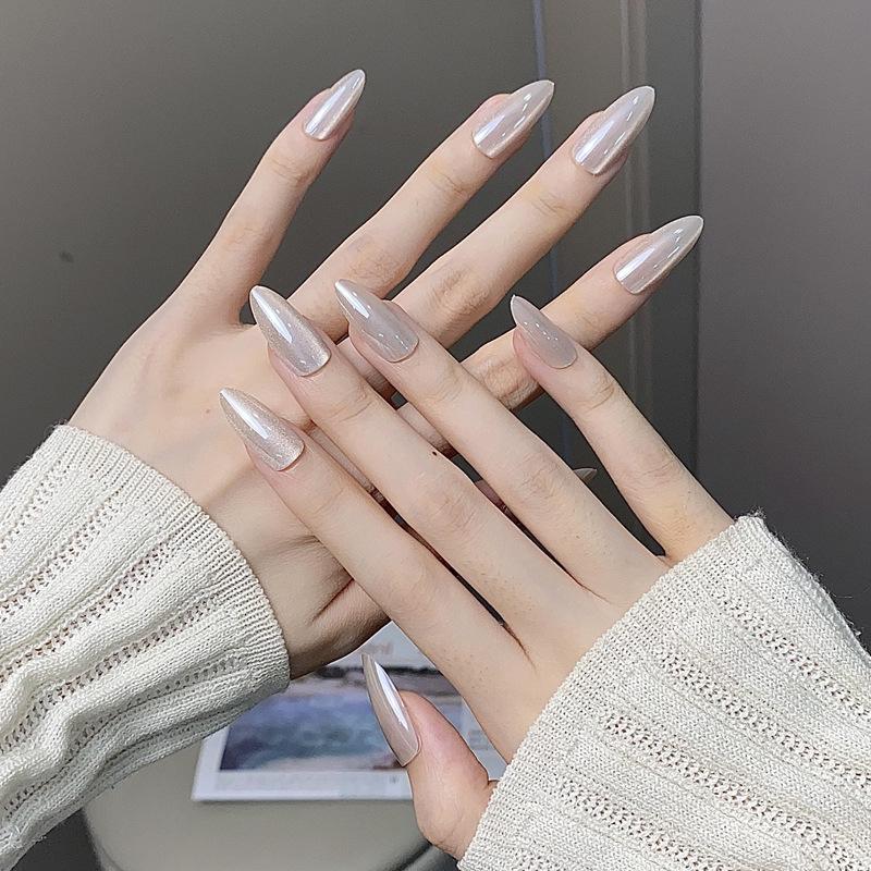 

Накладные ногти ручной работы «Кошачий глаз» - Издание Осень/Зима, Стиль острой девчонки, Чистое желание, Тренд TikTok Handmade Nails XS Size #10 pcs/bag