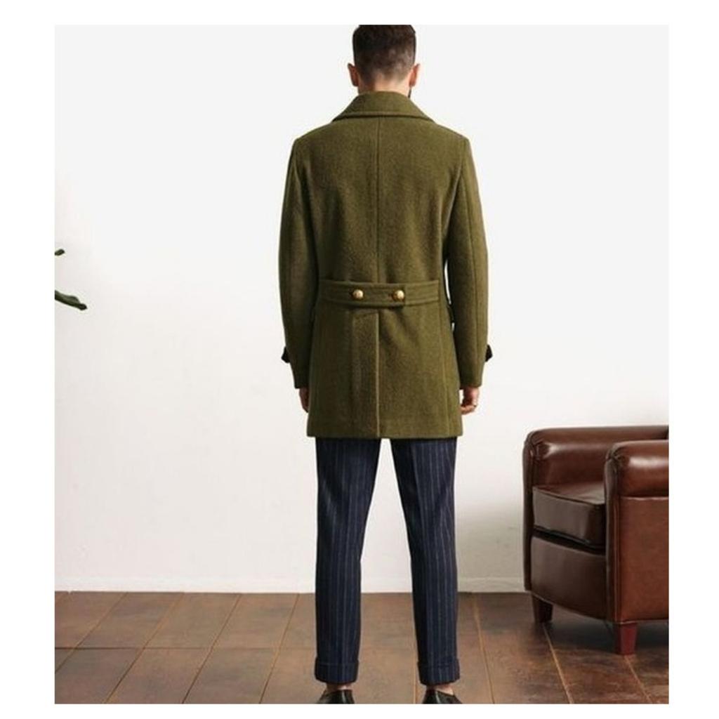 Cappotti - Cappotto di lana di media lunghezza stile britannico da uomo, Cappotto di lana premium alla moda a maniche lunghe per uomo Europa e America