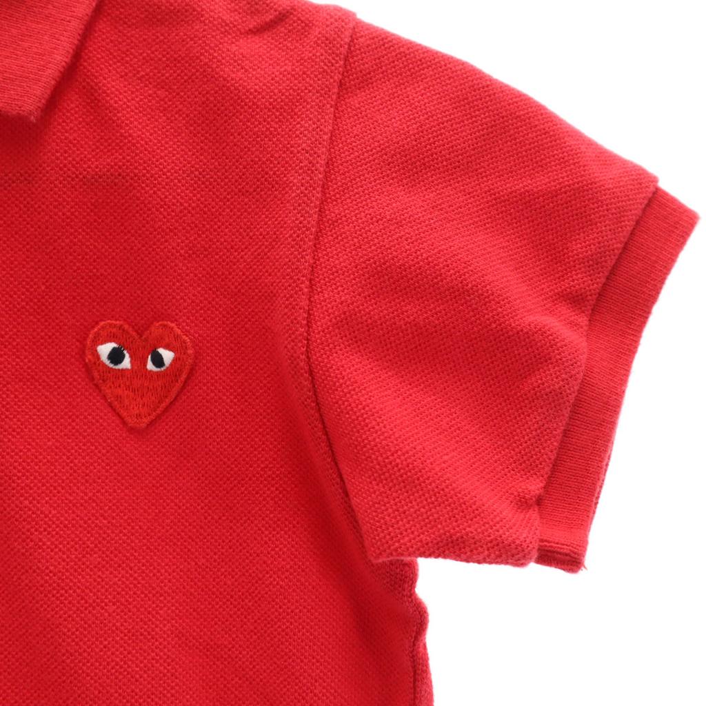PLAY COMME des GARCONS Laget i Japan Kortarmet Poloskjorte 2 Rød Barn Brukt
