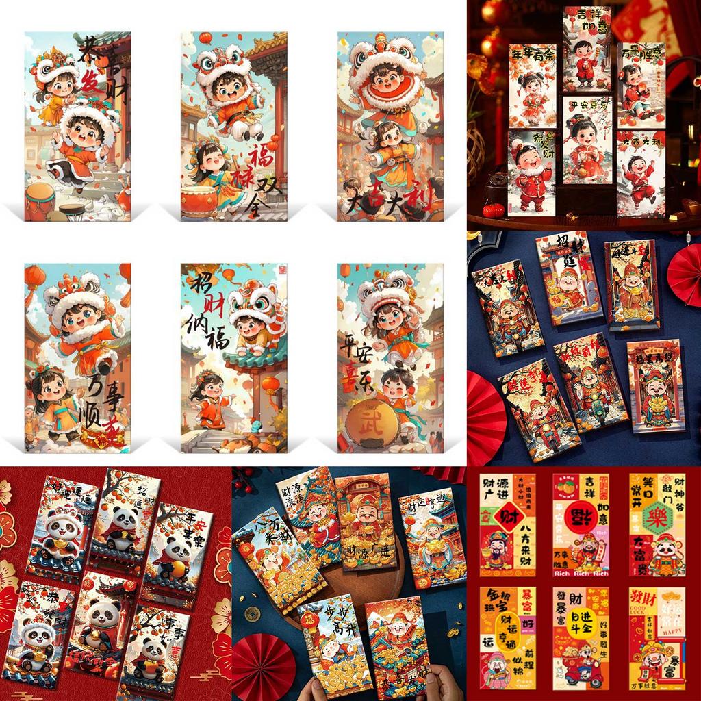 Happy Money Envelope Chinese Tradditonal Classic Red Packet For Spring Festival