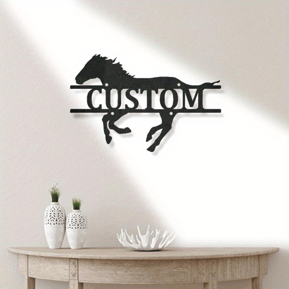 Exclusive 1pc Tailorable Metal Horse Emblem Ornament Rustic Barn ID Plate Indoor Outdoor Ranch Wall Art