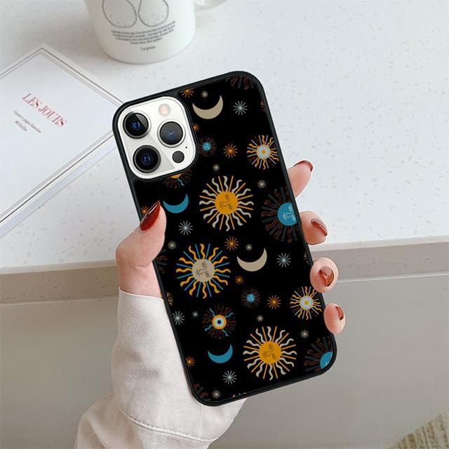 Sonne und Mond Gesicht Handyhülle Für iPhone 17 Air 13 12 14 15 16 Hülle Für Apple 14 15 16 Pro Max Plus Coque