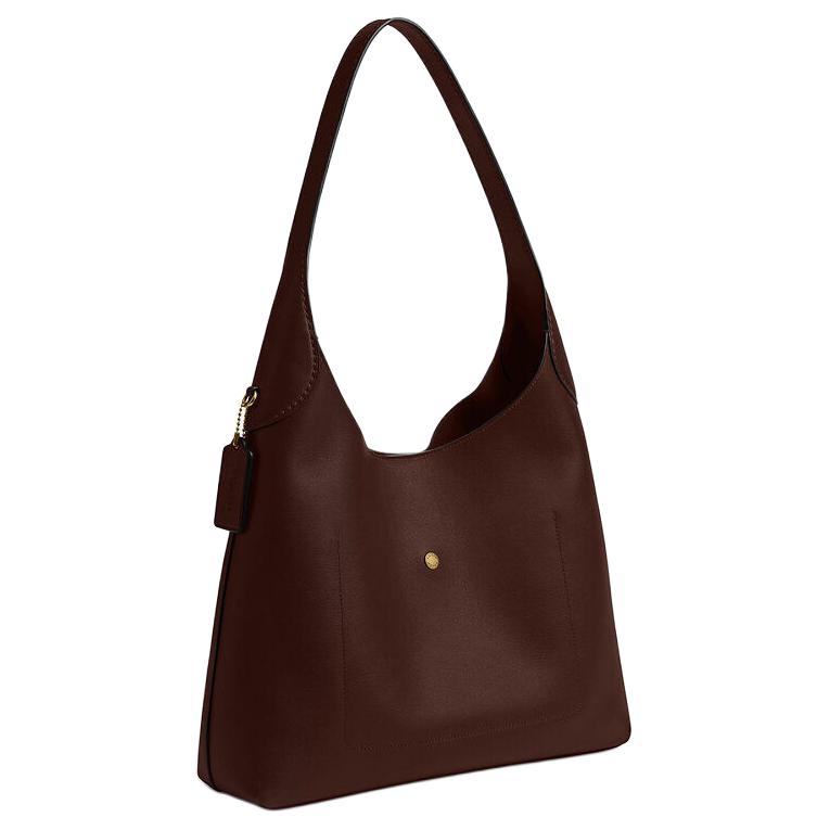 Coach Brooklyn 34 Letter Charm Shoulder Bag Large Women Shoulder Bag Gold Brown CCU00-B4MPL