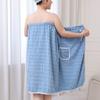 Home Pajamas Soft Lady Bathrobe with Pockets Thicken Warm Velvet Bath Skirt Beach Towel Bathroom Supplies Bow Spa Bathrobes Girl
