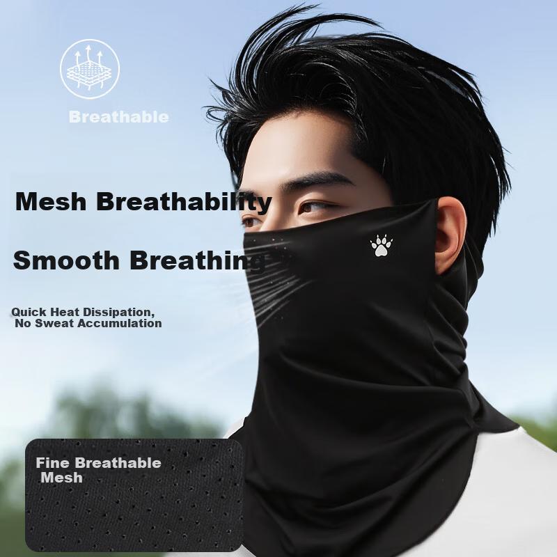KELME Sun Protection Face Mask Ear-Hook Cycling Ice Silk Neck Gaiter Magic Headscarf Windproof Dustproof Mountaineering Gear for Men and Women