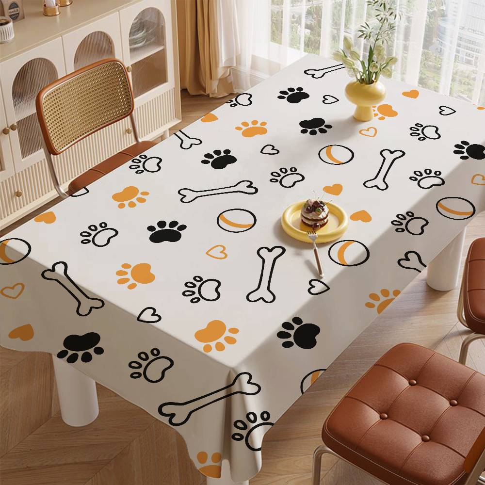 Dierenpootafdruk (Kat hond) Rechthoekige Tafelkleed - Waterdicht, Makkelijk Schoon te Maken Voor Diners, Feesten & Picknicks 100x140cm