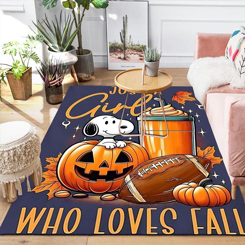 1Pc Snoopy Halloween Night Rug Office Carpet Indoor Outdoor Doormat Nonslip Soft And Comfortable Living Room Christmas Halloween Gift D918102