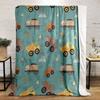 Construction Trucks Pattern Print Blanket Soft and Cozy Perfect for the Living Room Bed Sofa or a Nap,gift
