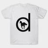 Men Black Print T-shirt Deftones White Pony Black No-Cut Transfer Paper Print Cotton Tshirt