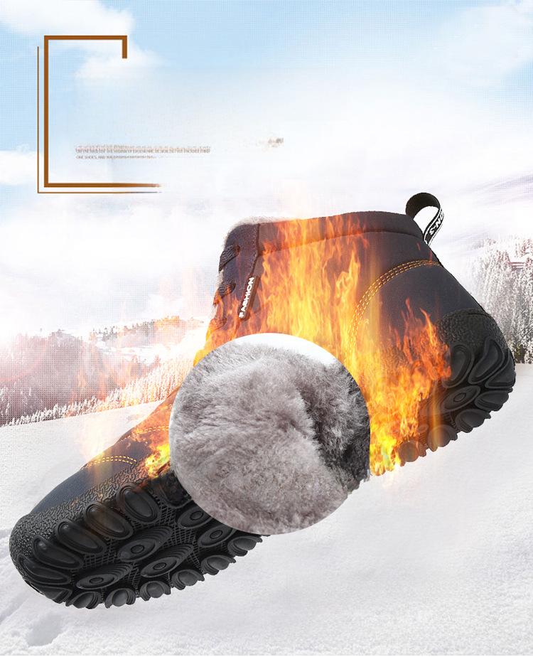 Men's Winter High-Top Lace-Up Velvet-Lined Boots for Seniors